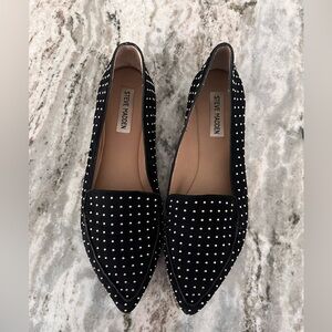 Steve Madden Black Studded Flats 9.5